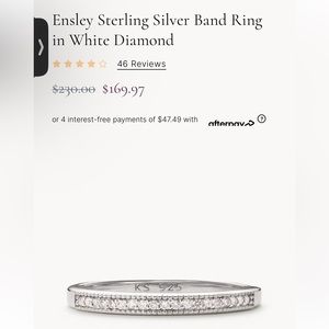Ensley Sterling Silver Band Ring in White Diamond